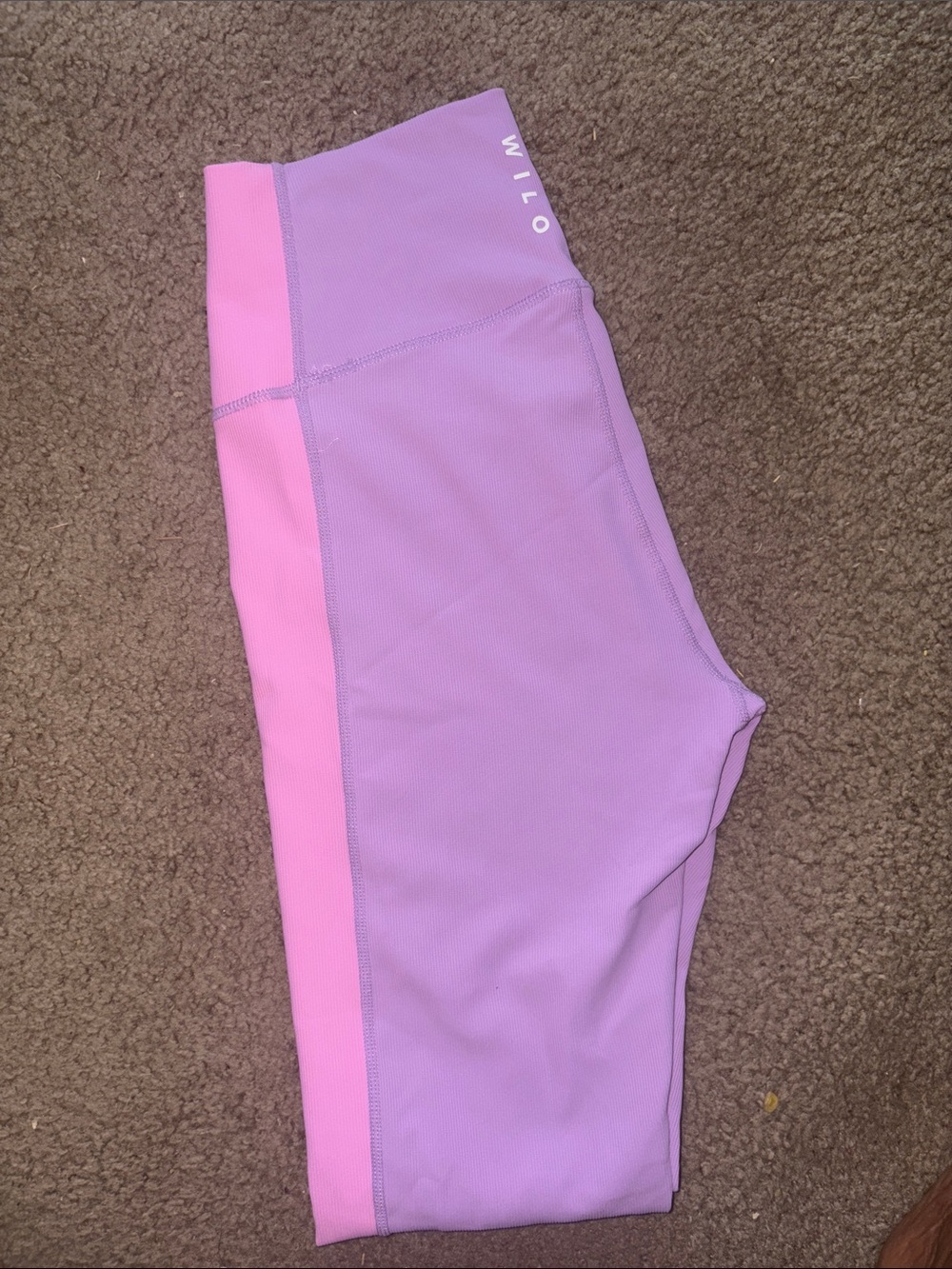 Wilo Lavender & Pink Colorblock High-Rise Leggings
